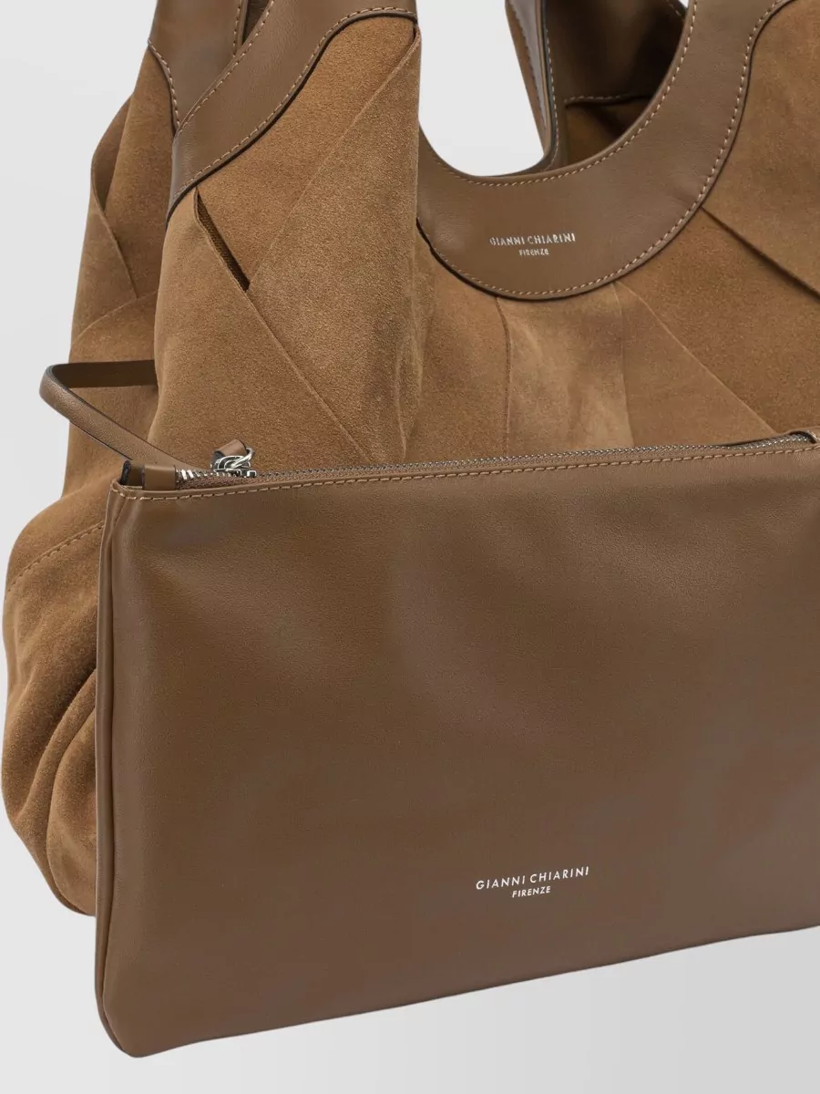 Gianni Chiarini Quilted Suede Shoulder Bags With Top Handles