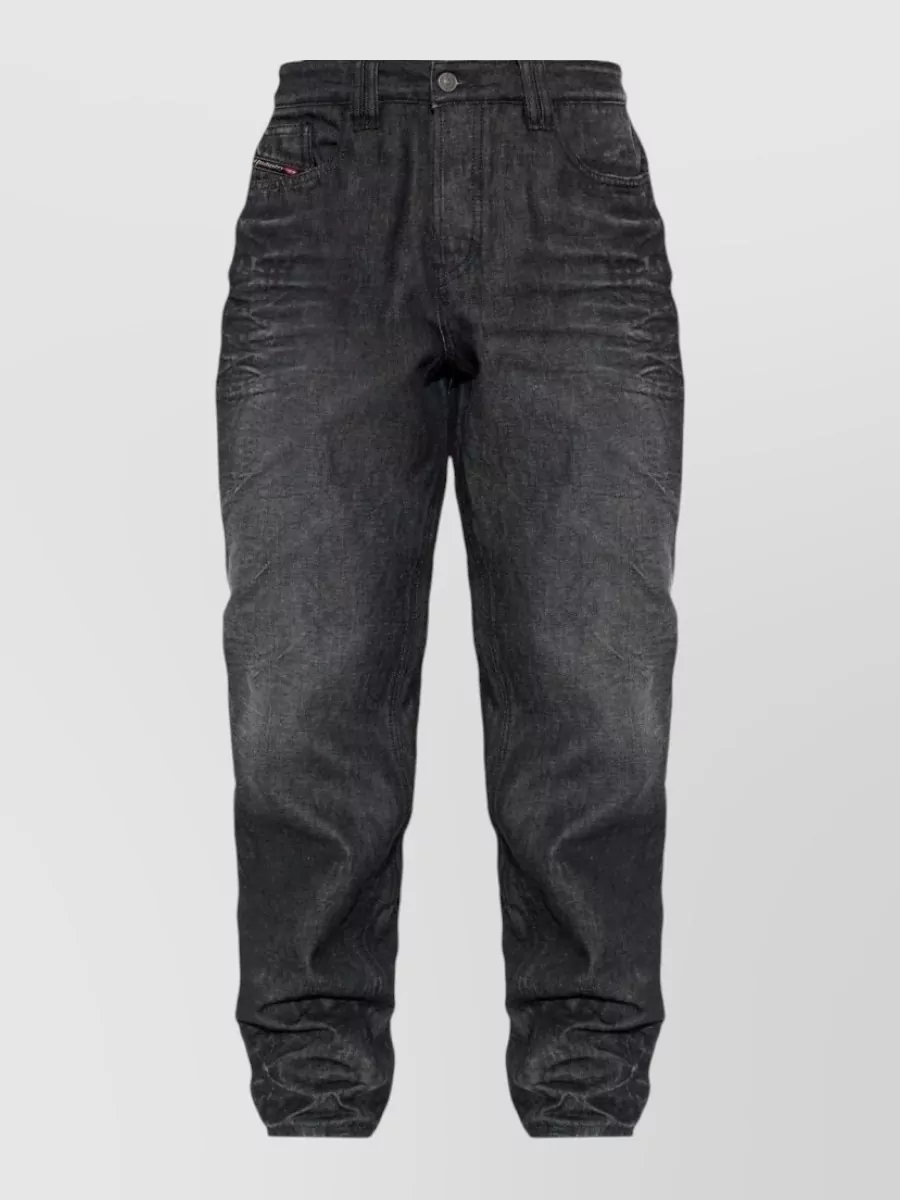 Diesel denim high-rise straight-leg wide-leg jeans