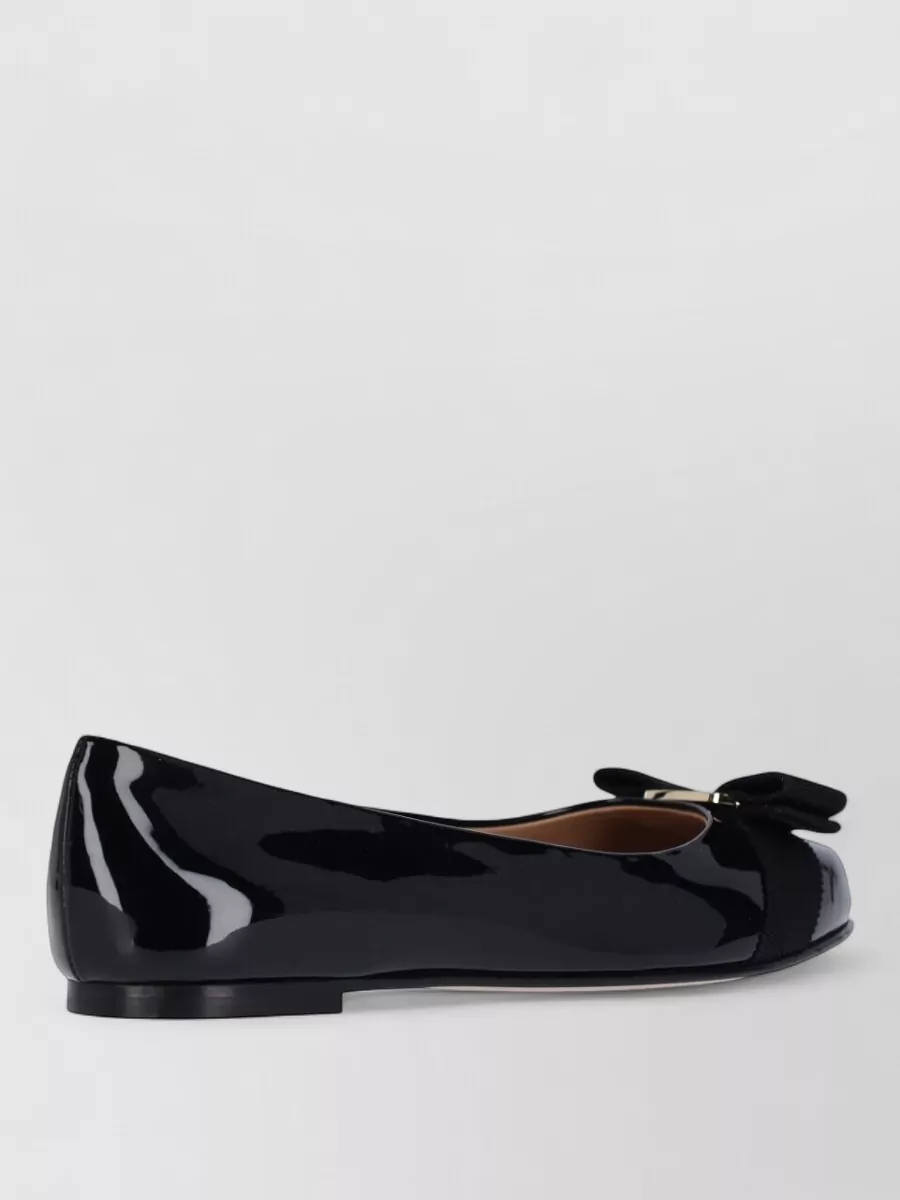 Ferragamo Ballerina Shoes With Round Toe And Bow