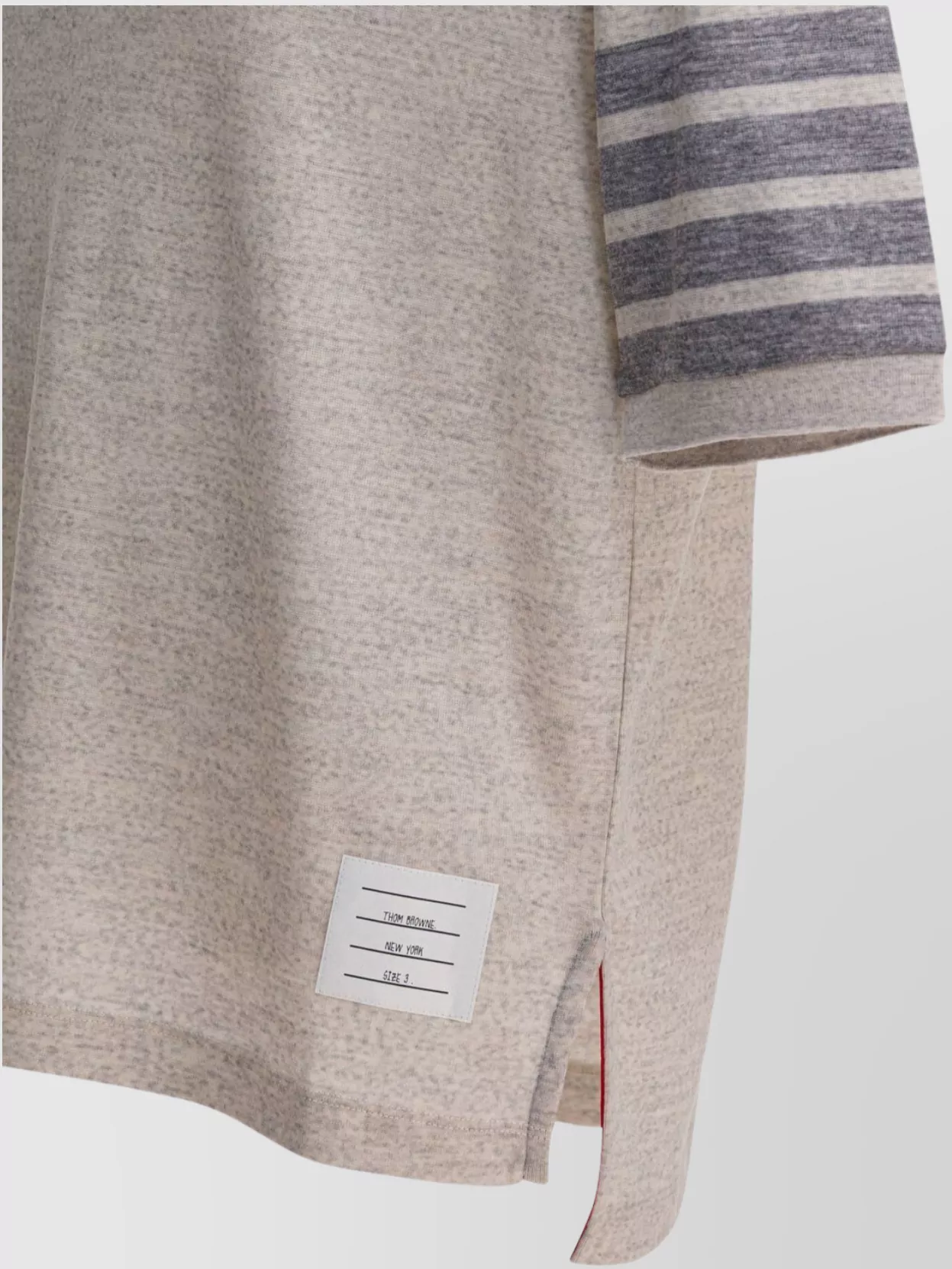 Thom Browne Striped Sleeve Wool Crew Neck T-shirt In Multi