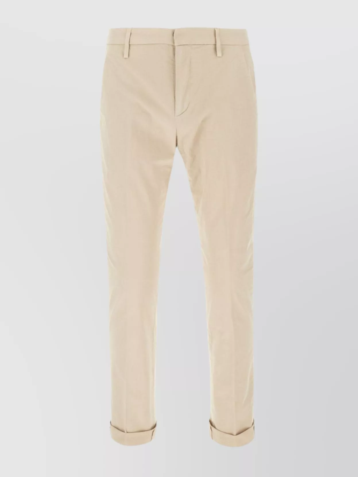 Dondup Stretch Cotton Chino Pants With Cuffed Hem