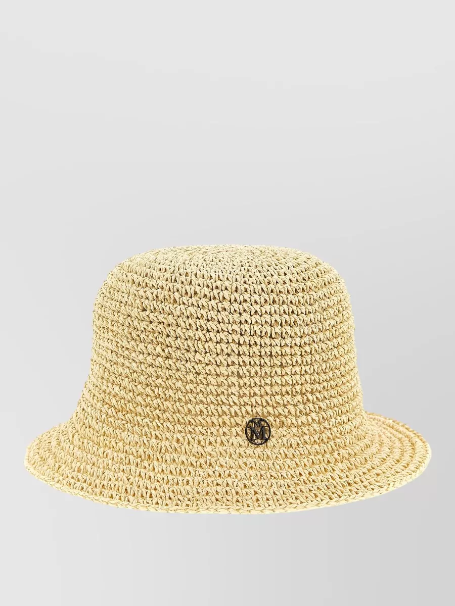Maison Michel Pablo Wide Brim Woven Texture Hat