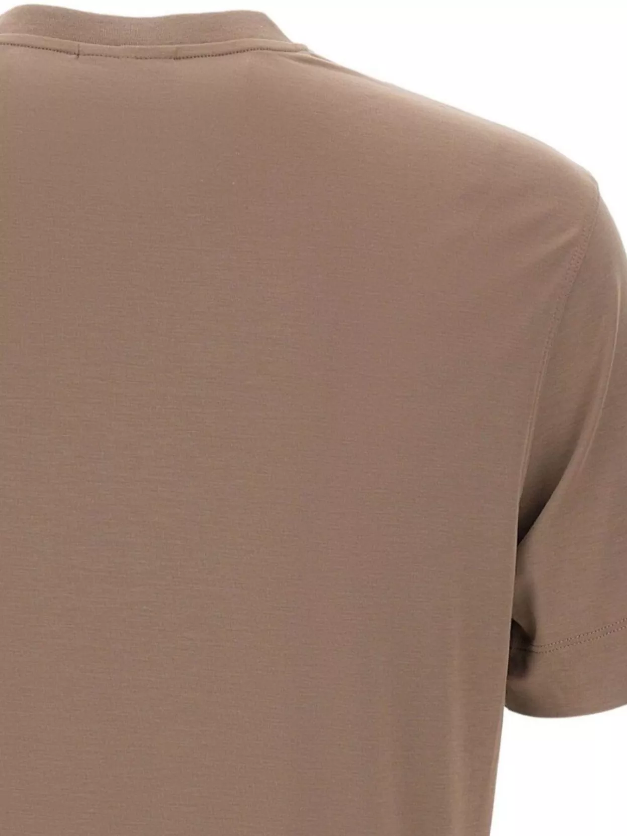 Emporio Armani Crew Neck Micro Eagle Embroidery T-shirt In Brown