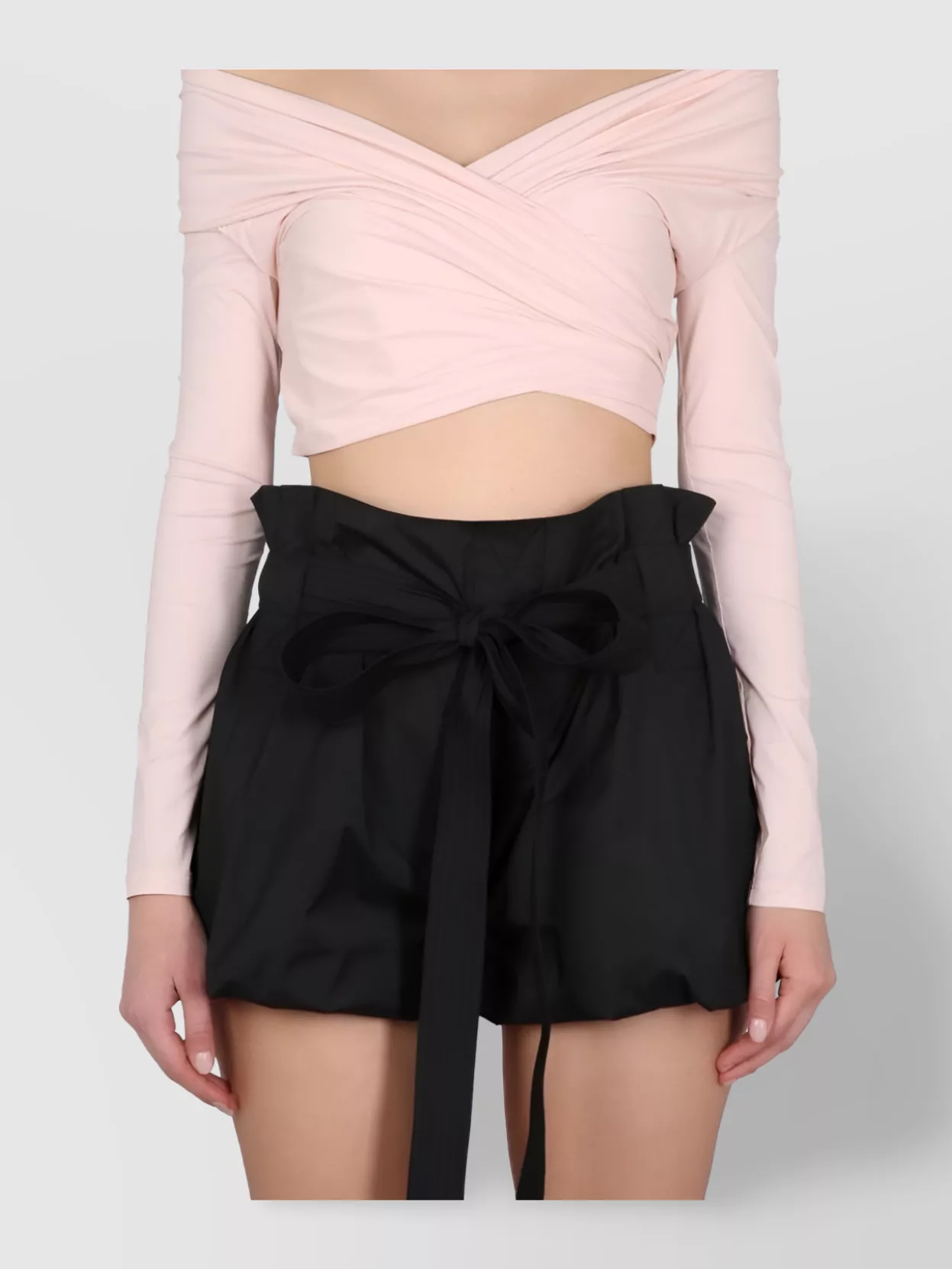 Shop Philosophy Wrap Detail Off-shoulder Crop Top