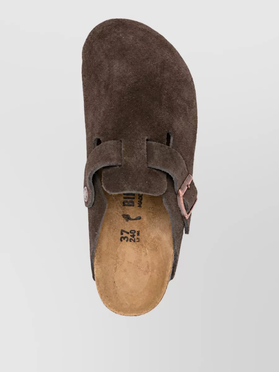 Birkenstock Suede Leather Buckle Mules