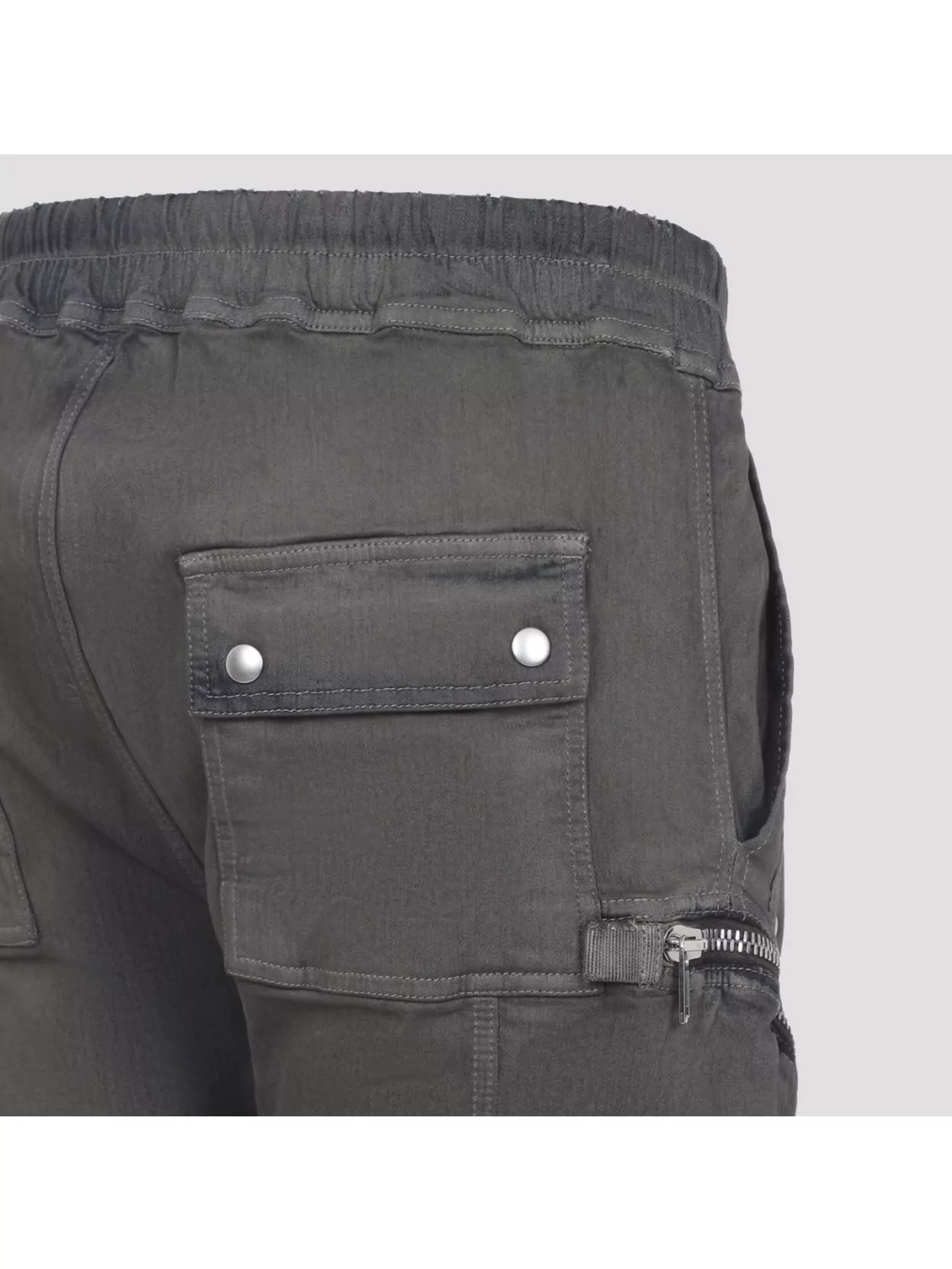 Rick Owens Elastic Waist Cargo Trousers Featuring Pockets