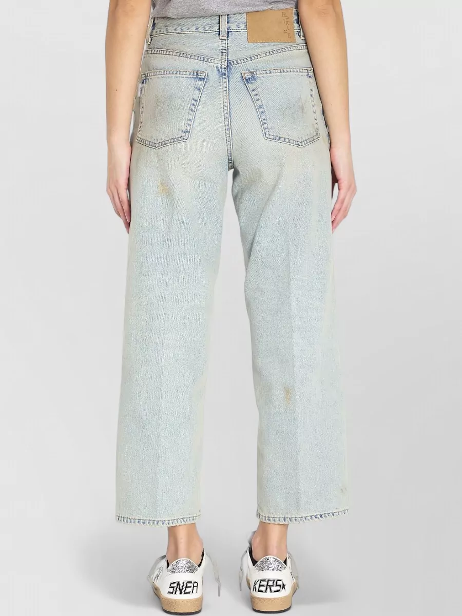 Haikure Denim Mid-Rise Cropped Wide-Leg Trousers