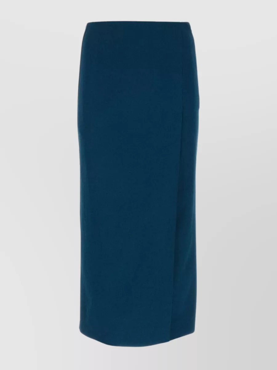 Shop Tory Burch Front Slit Flowing Skirt In Cyan