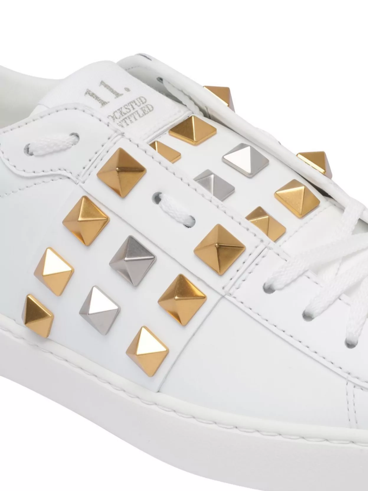 Valentino Garavani Leather Low Top Sneakers With Metallic Studs