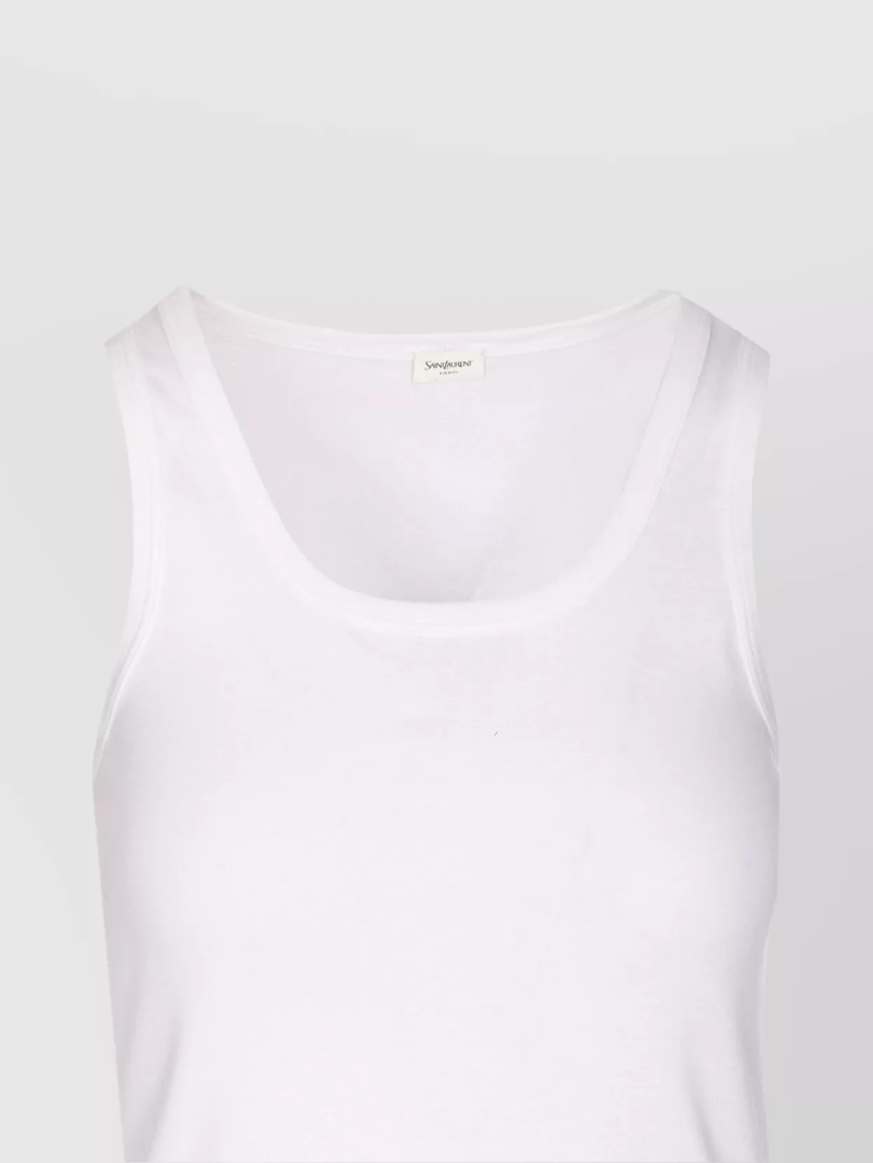 Saint Laurent Crewneck Scoop Neck Sleeveless Plain Pattern Top