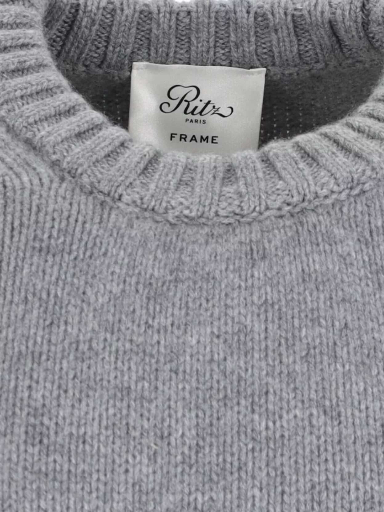 Frame Ribbed Crewneck Top Long Sleeves