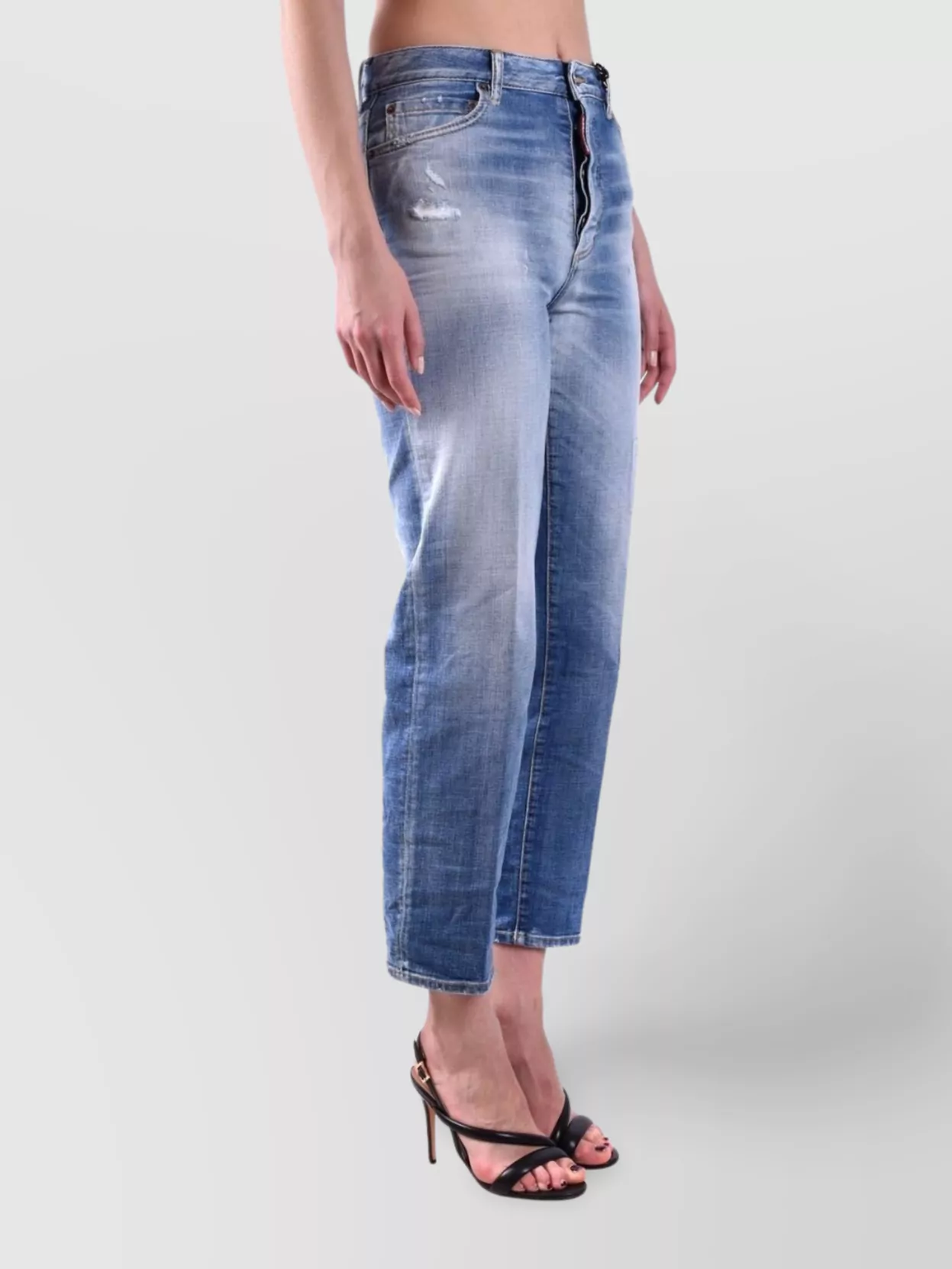 Dsquared2 Distressed Faded Five-Pocket Belted Jeans
