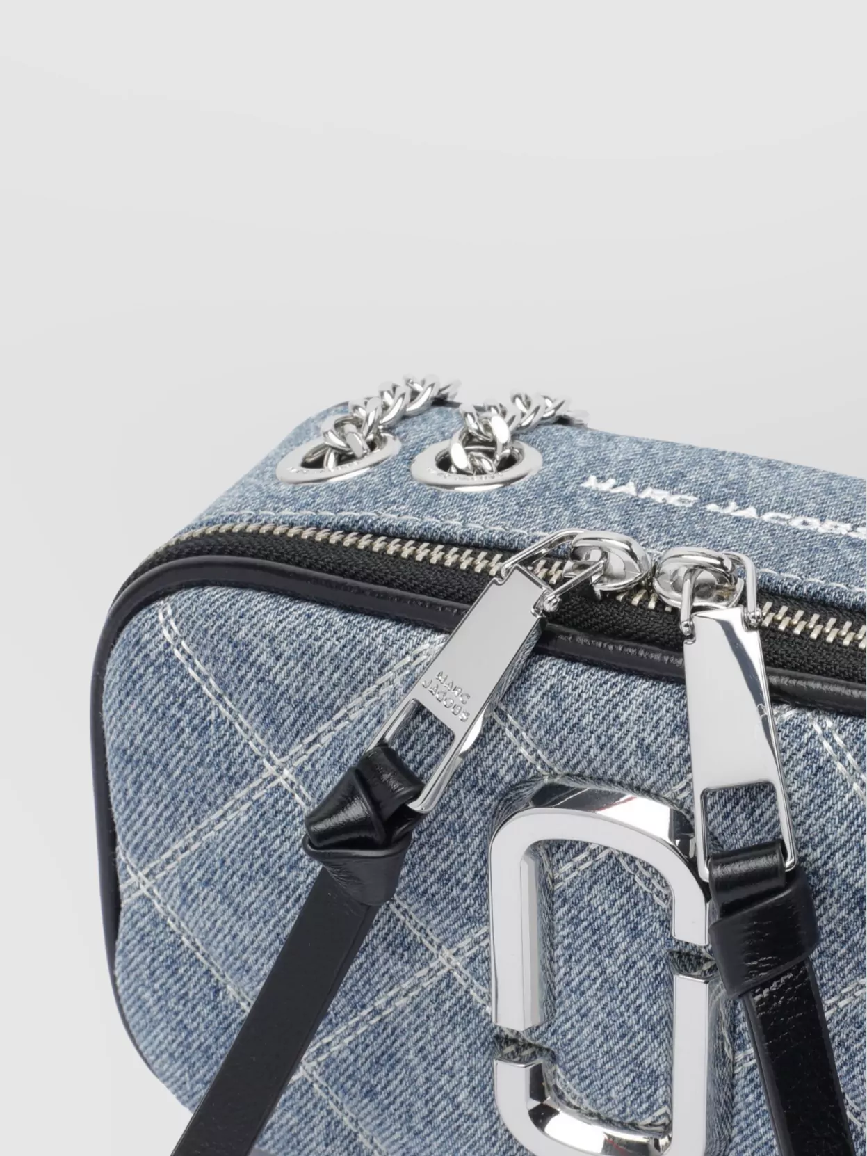 Marc Jacobs Denim Softshot Quilted Chain Strap Bag