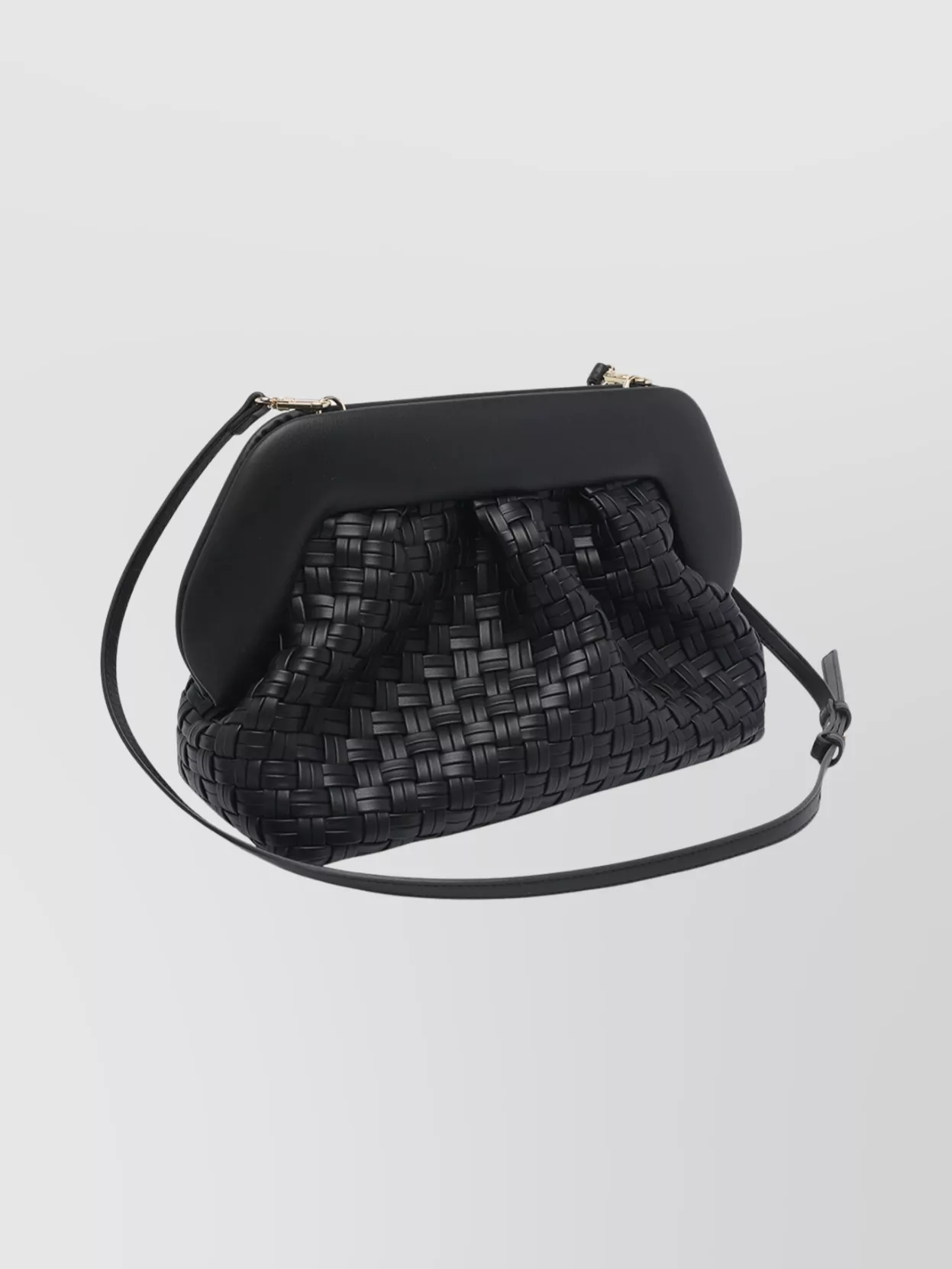 Themoiré Rectangular Woven Clutch Adjustable Strap