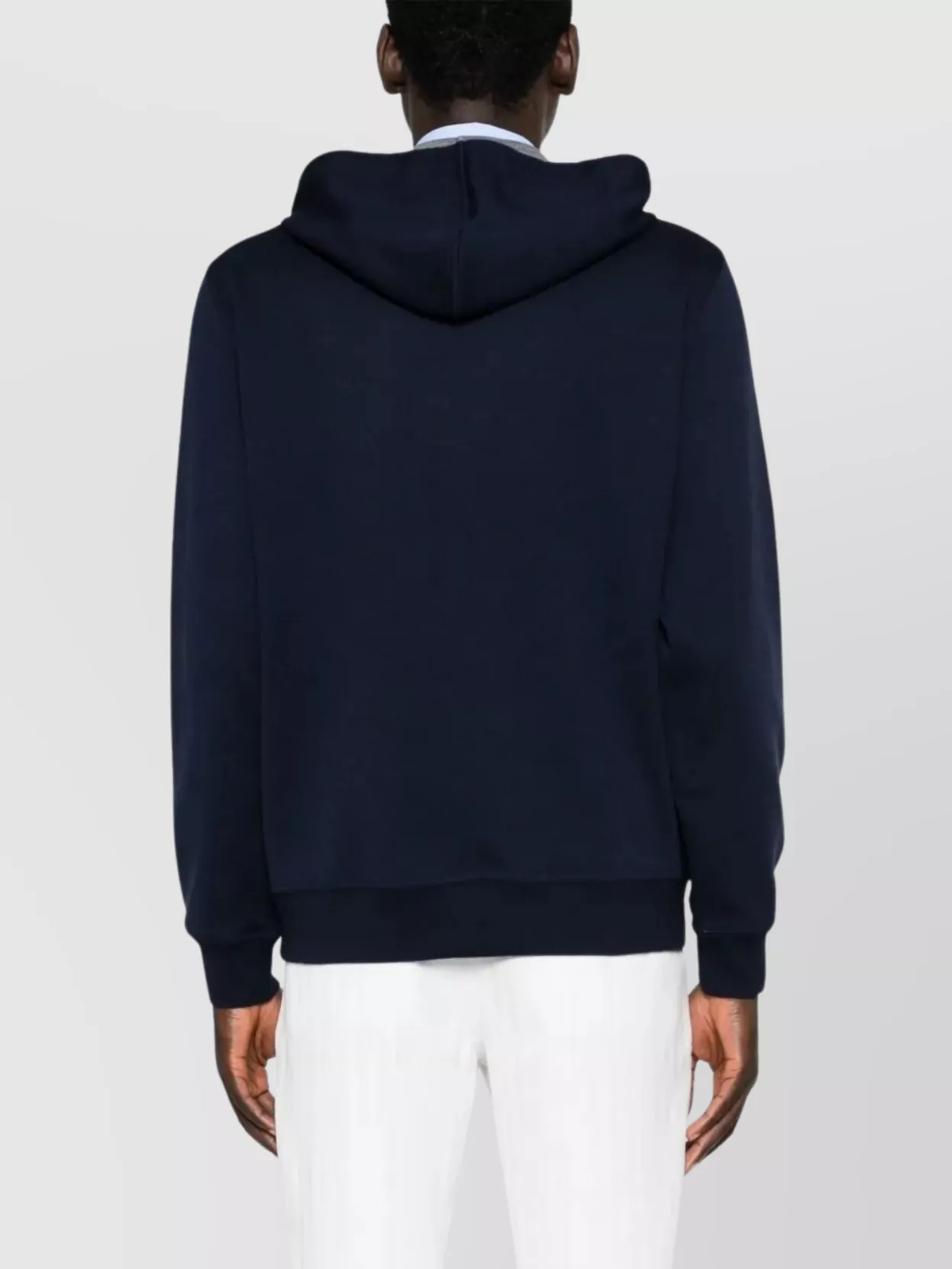 Brunello Cucinelli Blue/Grey Cotton Blend Hooded Sweater