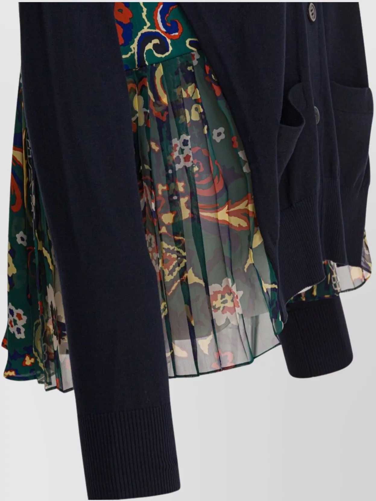 Sacai Floral Print V-Neck Cardigan