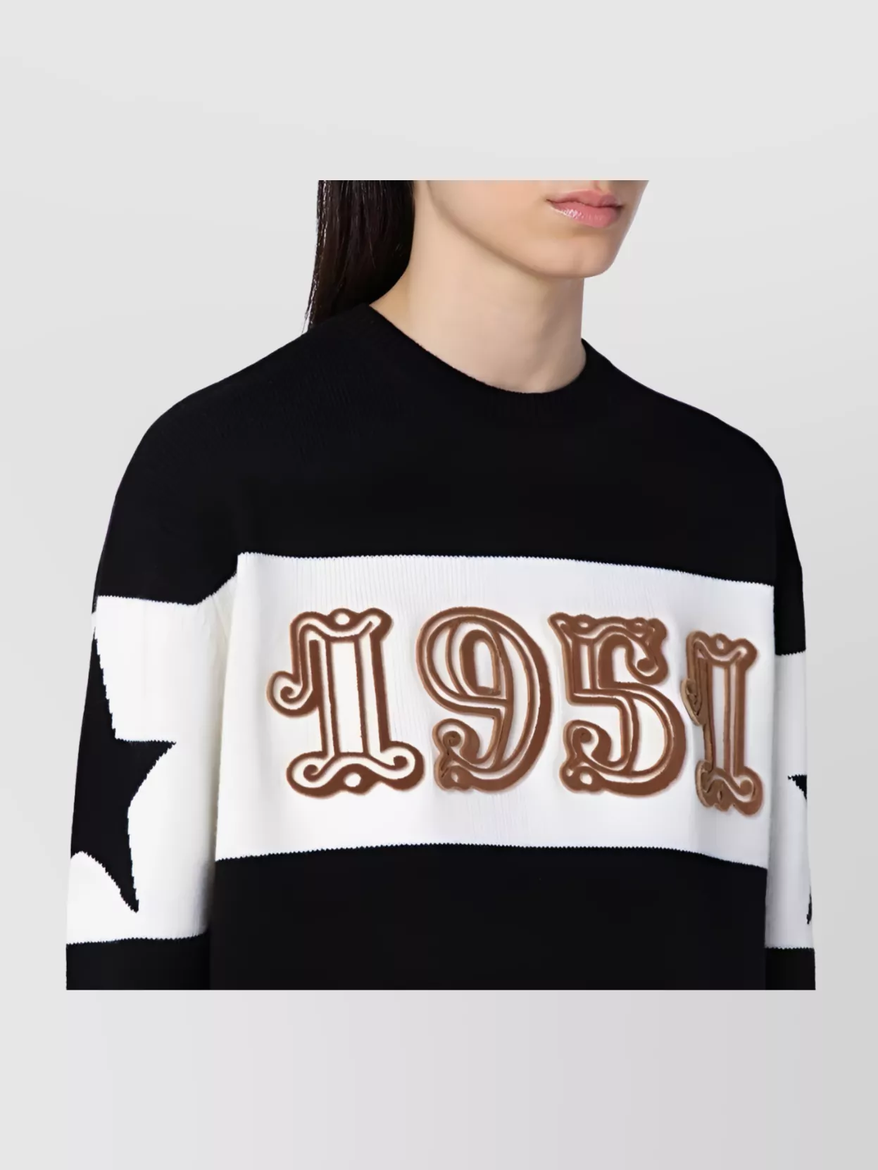 Max Mara Wool And Cashmere Sweater With Flocked 1951 Motif