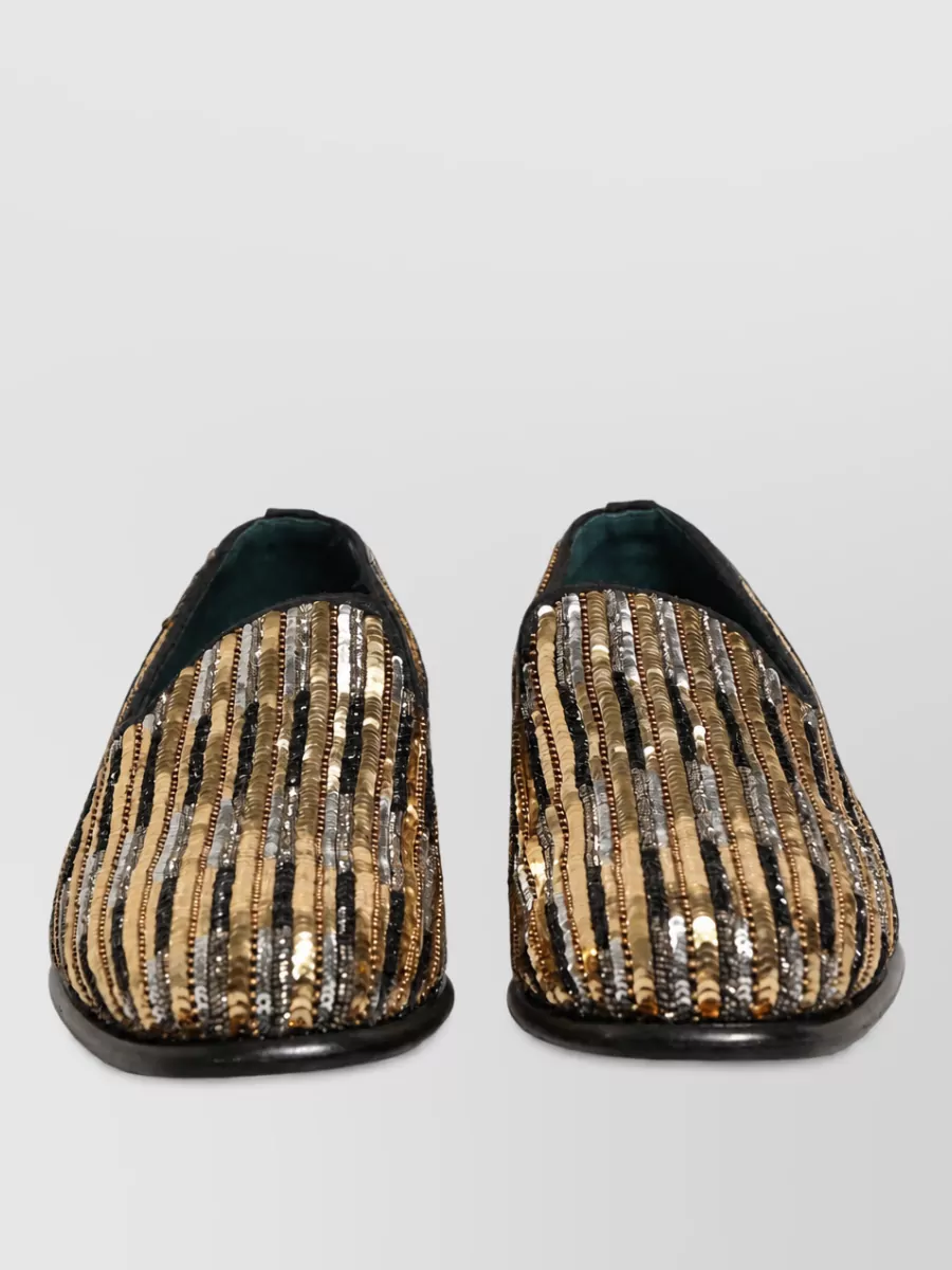 Dolce&Gabbana leather sequin embellished loafers