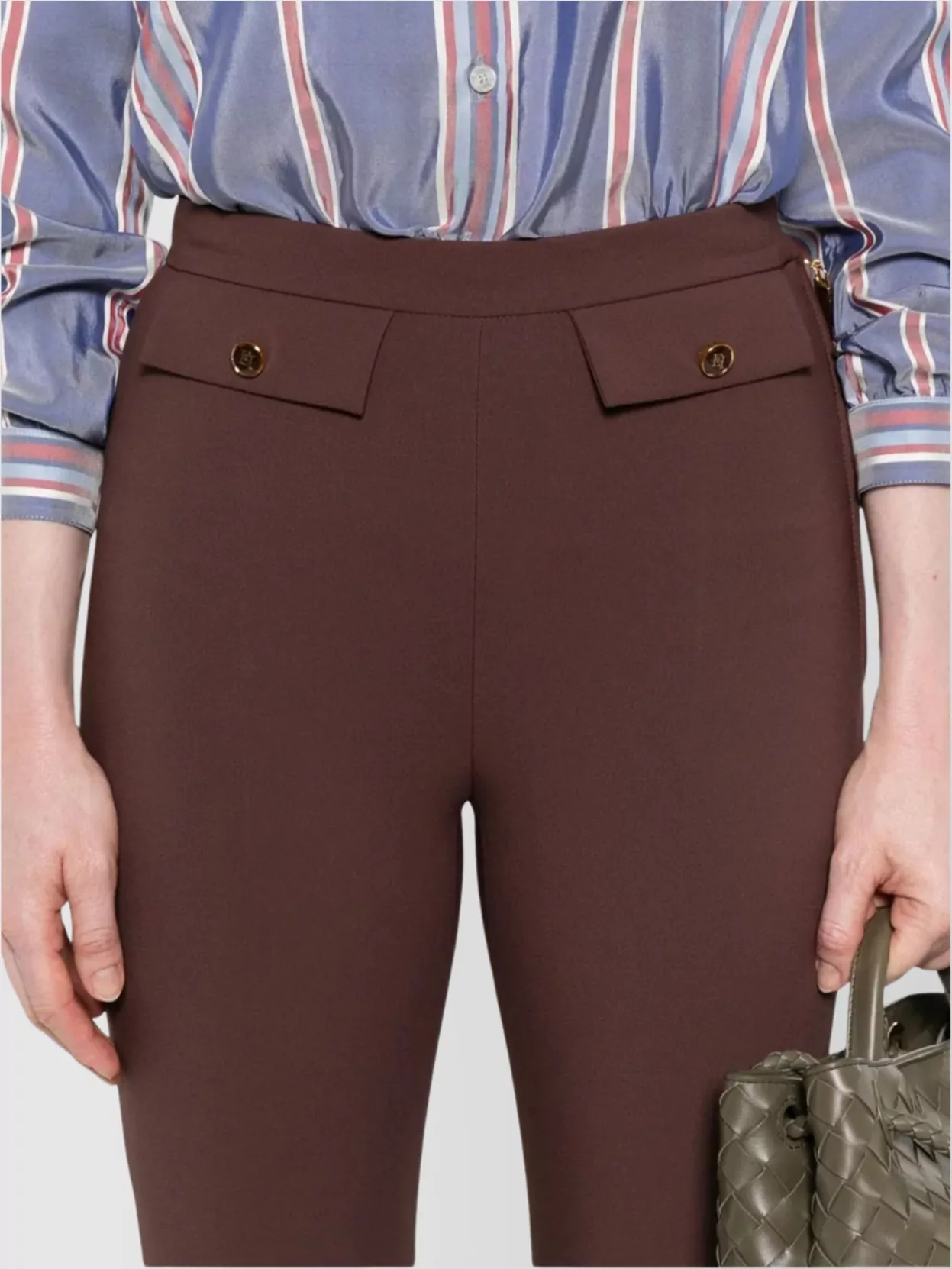 Elisabetta Franchi Cropped Trousers With Belt Loops And Buttoned Pockets