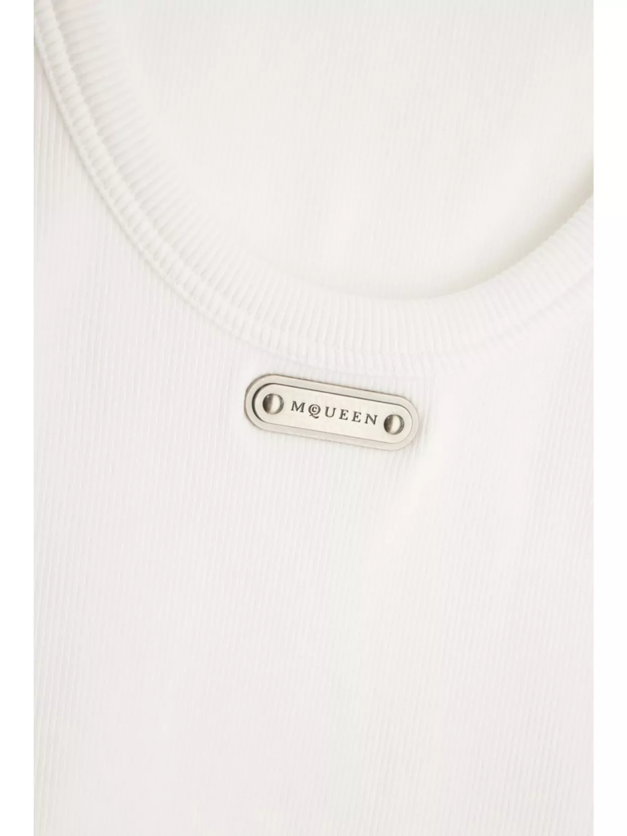 Alexander Mcqueen Cotton Ribbed Sleeveless Top
