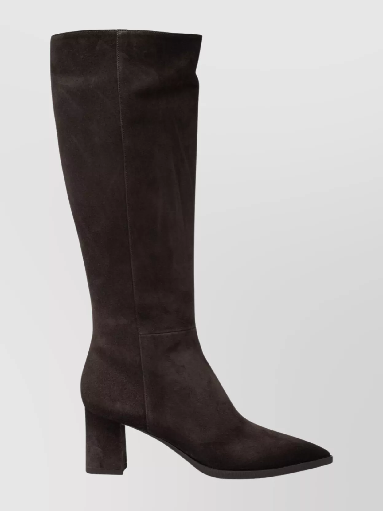 Santoni Knee-High Suede Block Heel Boots