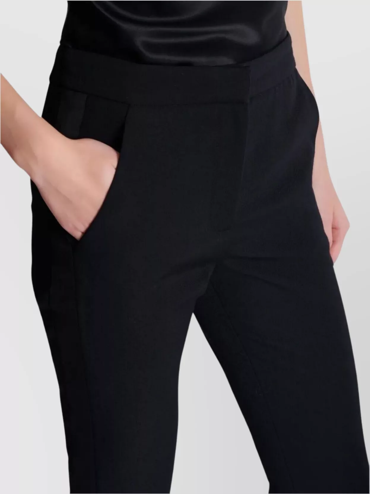 Balmain Slim Satin Pants Zip Detail