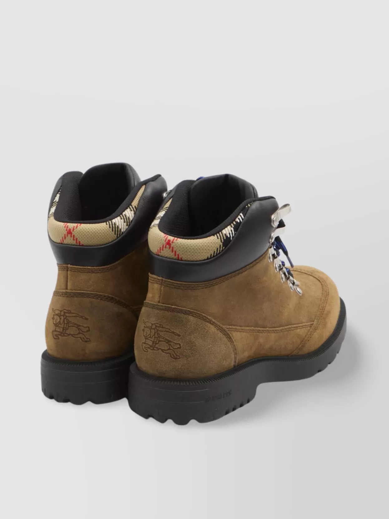 Burberry Trekking Boots With Sand-Colored Check Insert
