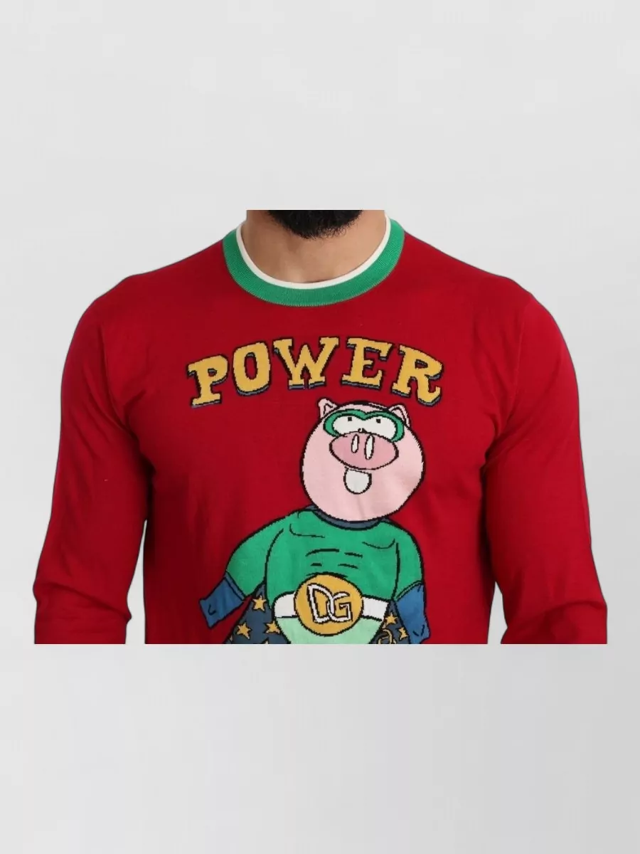 Dolce&Gabbana Wool Silk Intarsia Knit Sweater