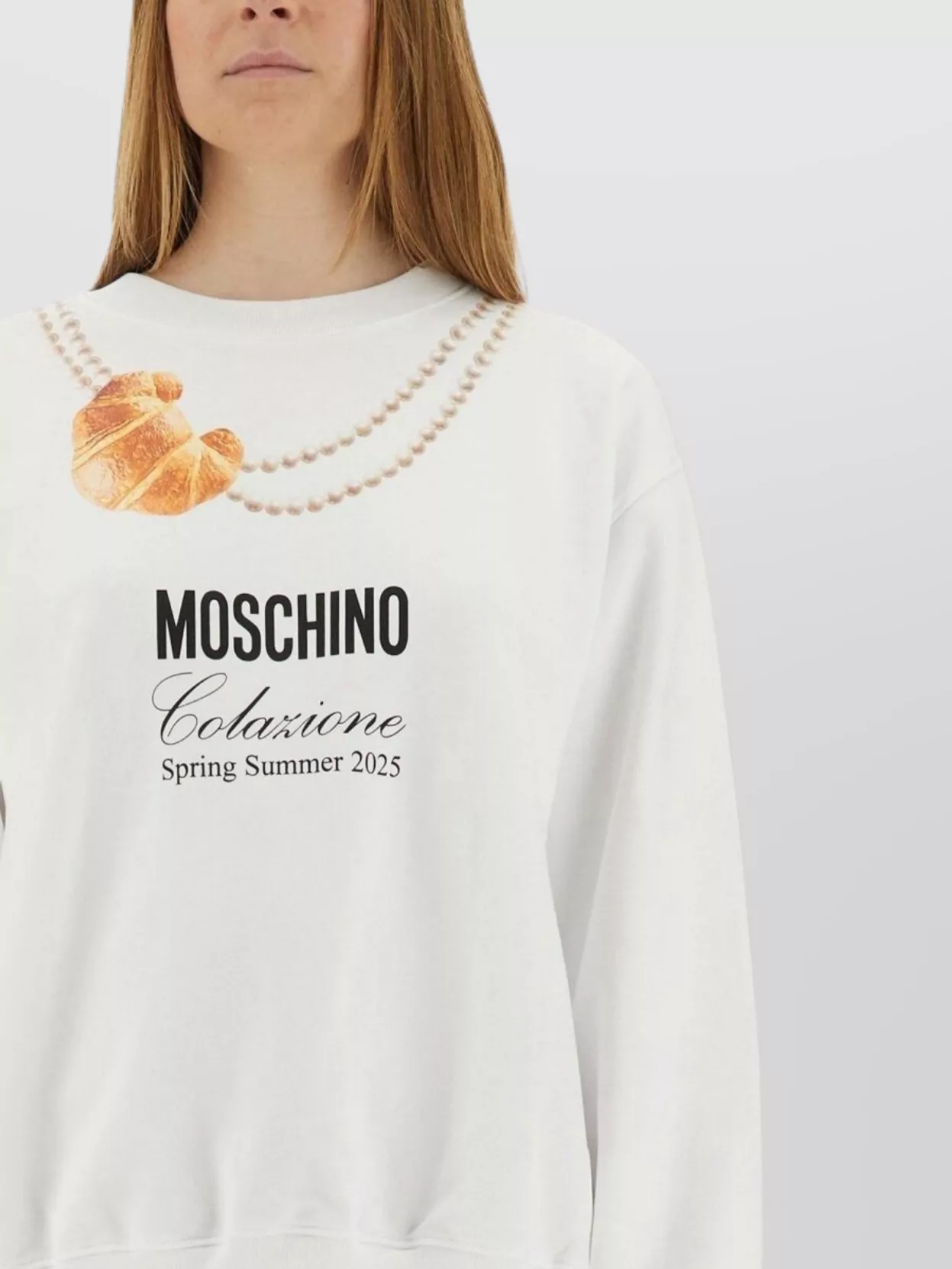 Moschino Morning Graphic Print Crewneck Sweatshirt