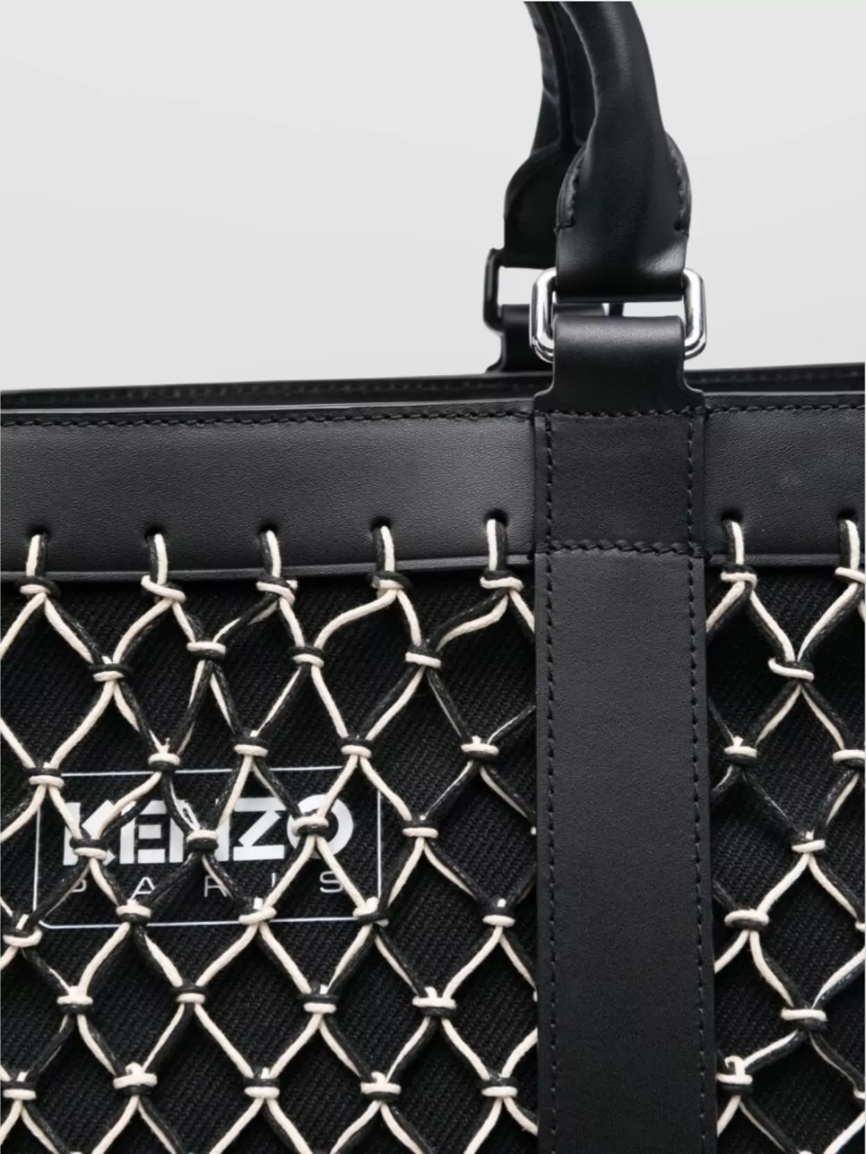 Shop Kenzo Mesh Overlay Tote Bag Handles