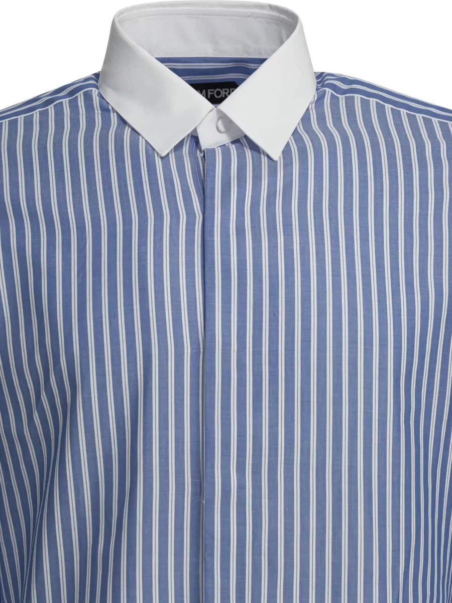 Tom Ford Striped Long Sleeve Shirt Button Cuffs