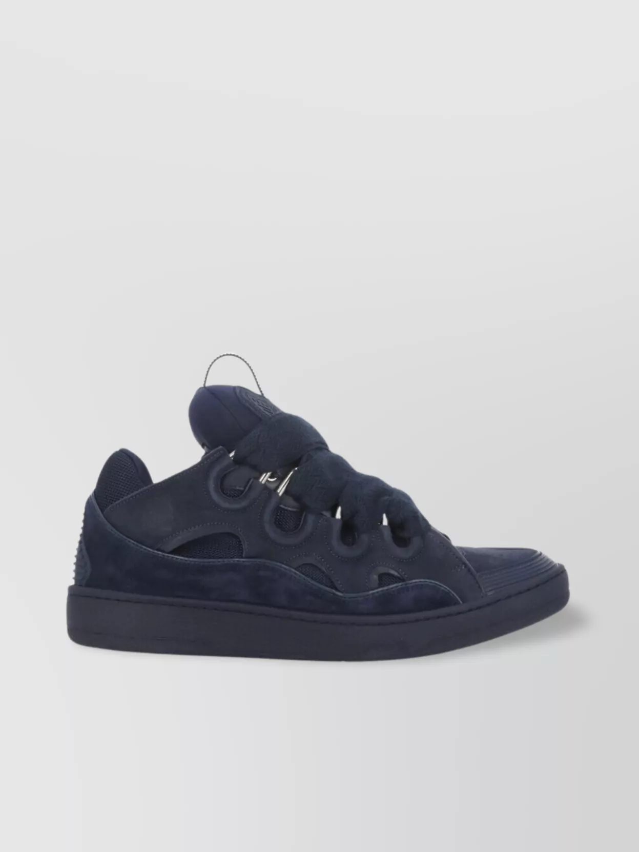 Lanvin Low Top Leather Sneakers With Perforated Detailing