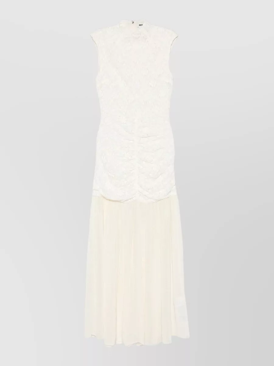 Rotate lace sleeveless gathered maxi dress