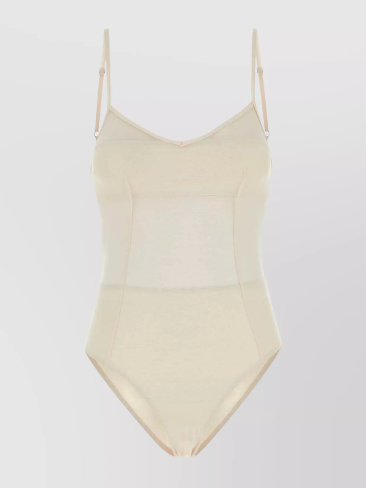 Prada Sheer Tulle Swimsuit Scoop Neckline High-cut Leg