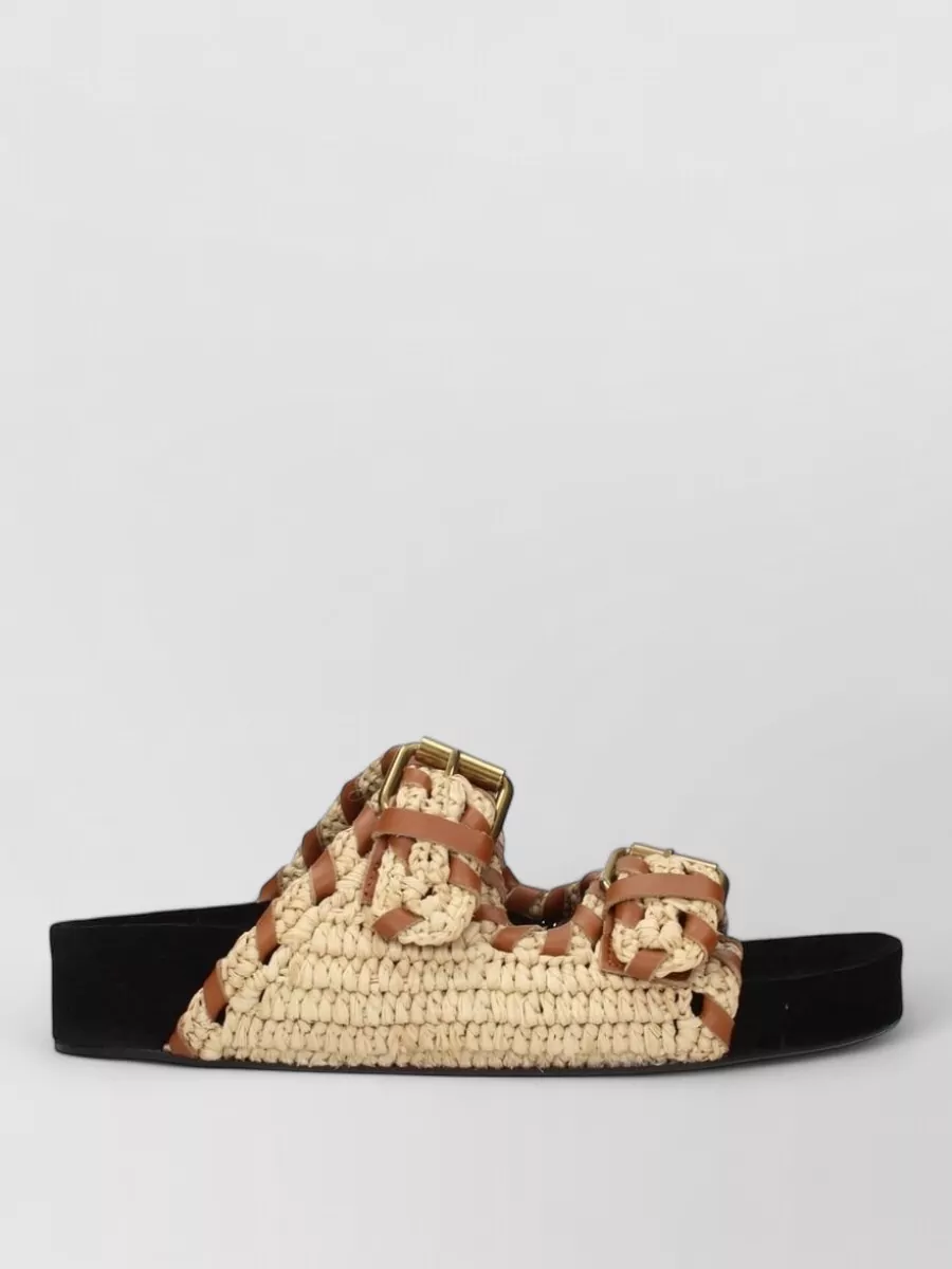 Isabel Marant Raffia Buckle Sandals
