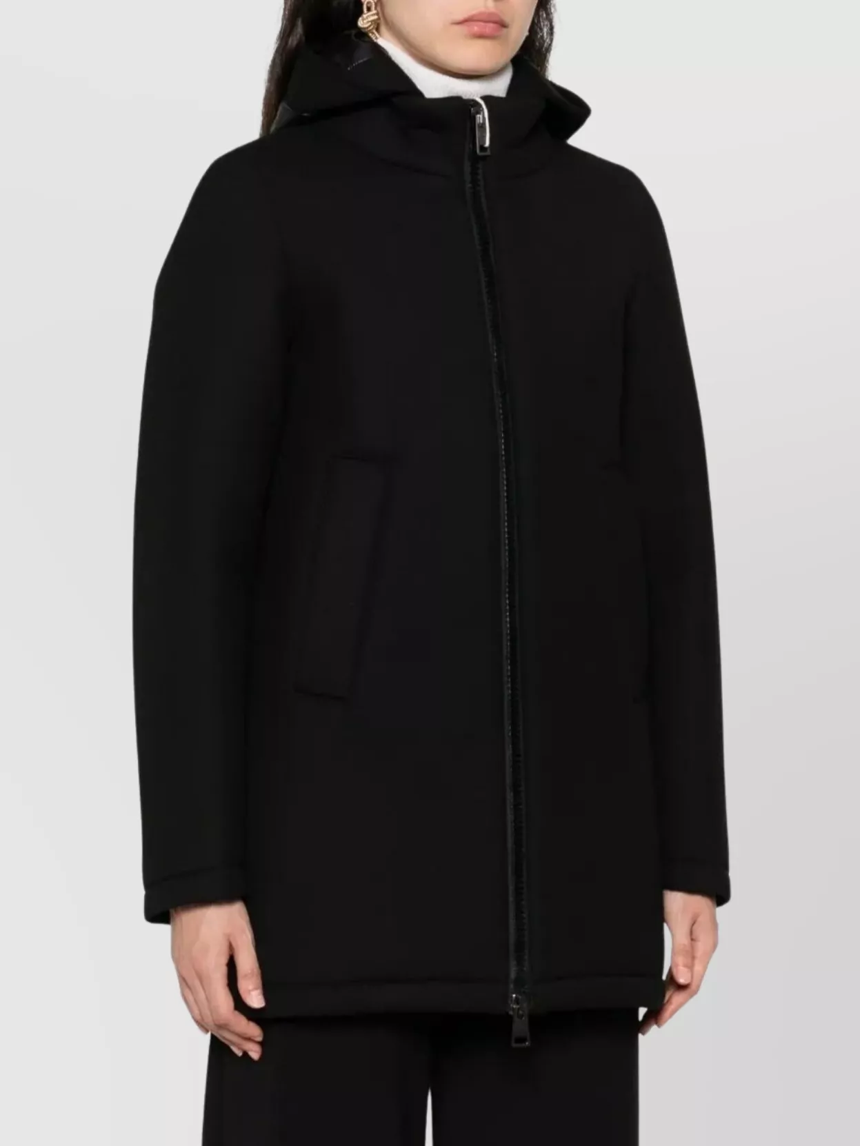 Herno Longline Hooded Jacket Side Pockets