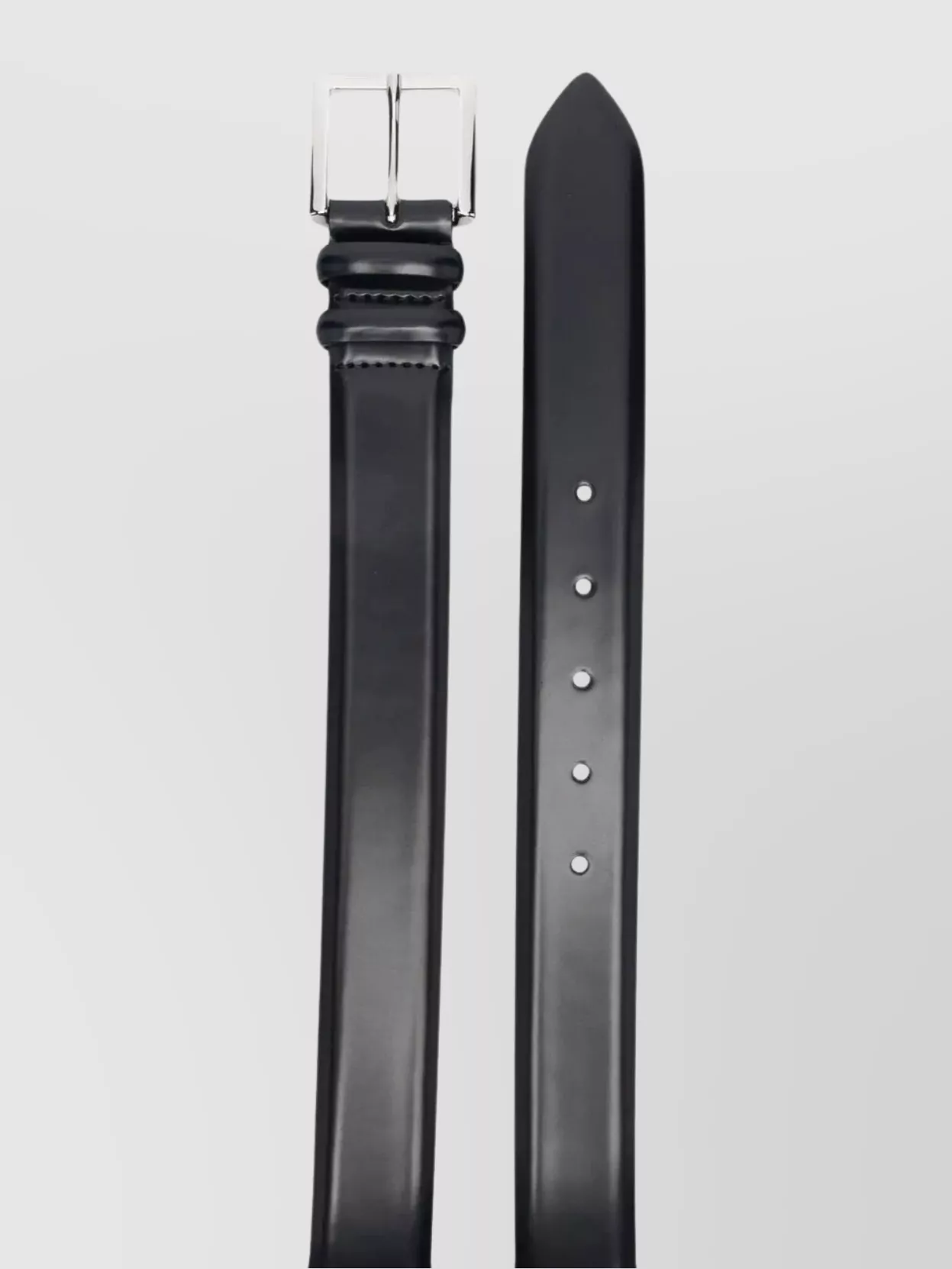 Orciani Smooth Leather Belt Adjustable Length In Black