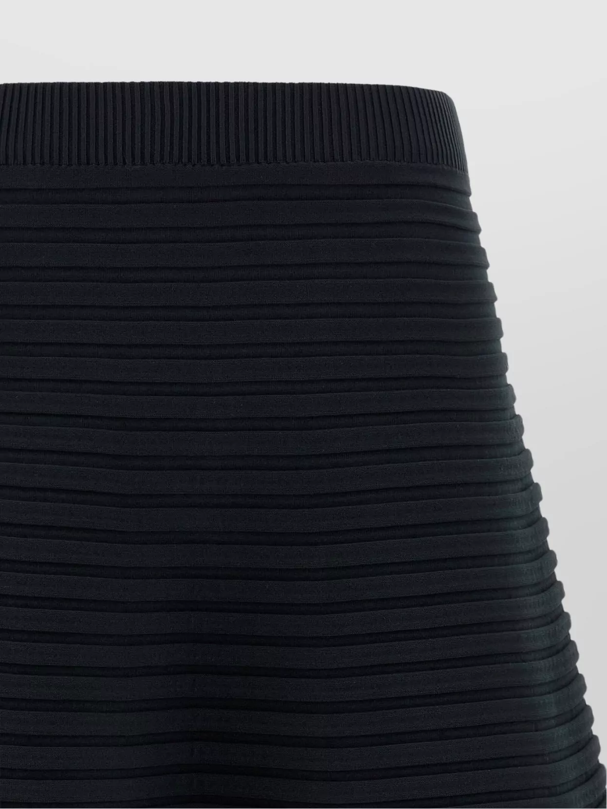 Issey Miyake Flared Midi Skirt Elastic Waistband In Black
