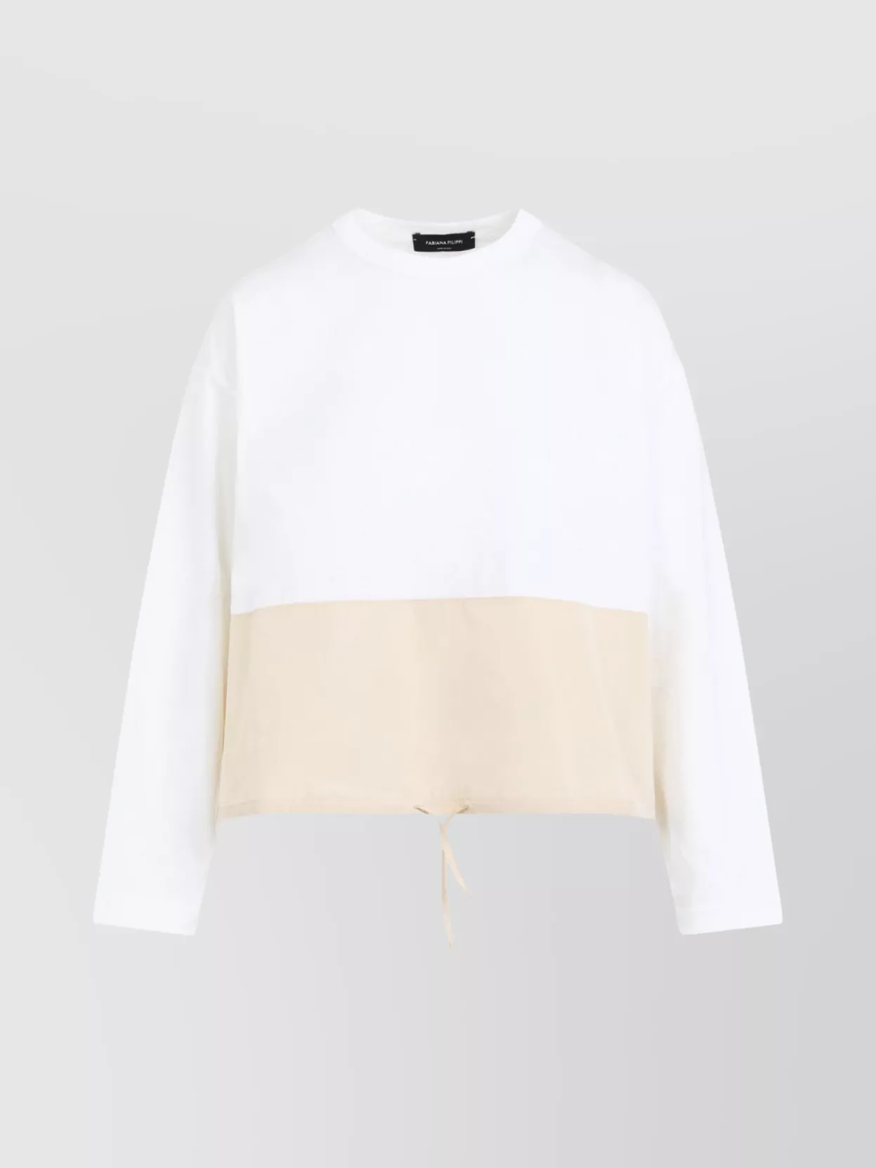 Shop Fabiana Filippi Oversized Cotton Satin T-shirt In White