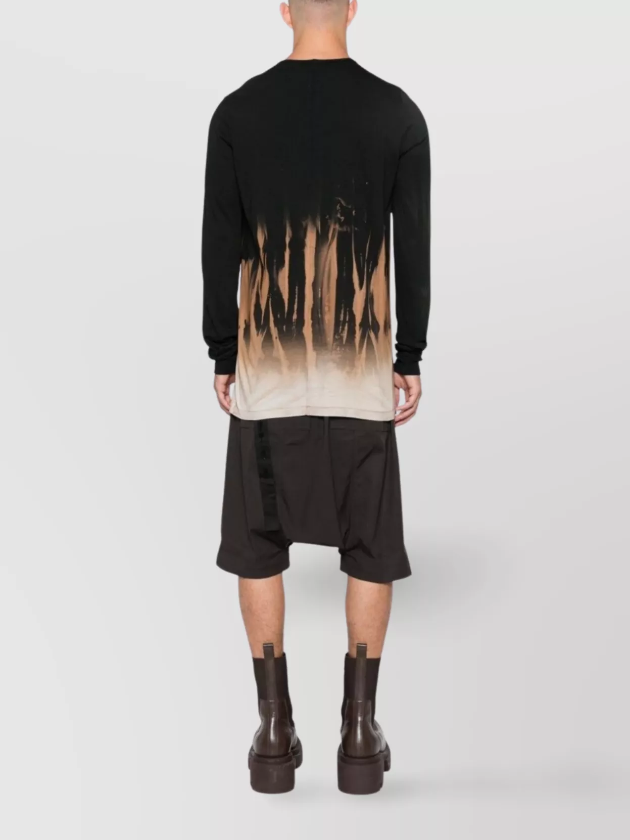Rick Owens Drkshdw Abstract Print T-shirt Drawstring Detail In Black