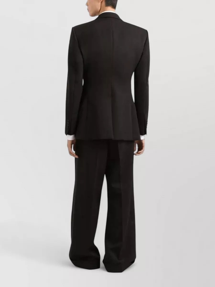 Dolce&Gabbana Satin Lapel Blazer Structured Shoulders Straight Hem