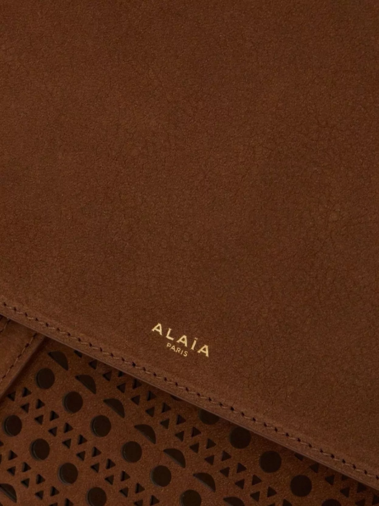 Alaïa Perforated Suede Handbag Detachable Pouch