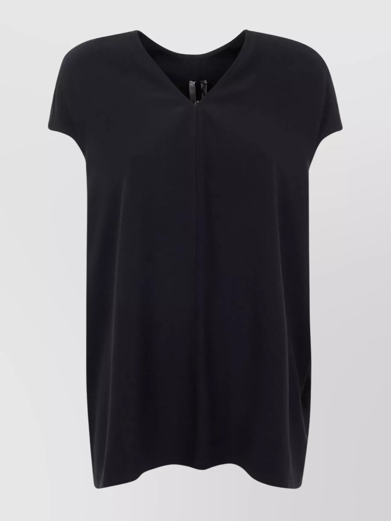Rick Owens Top With Floating Cap Sleeves And V-neckline In Black