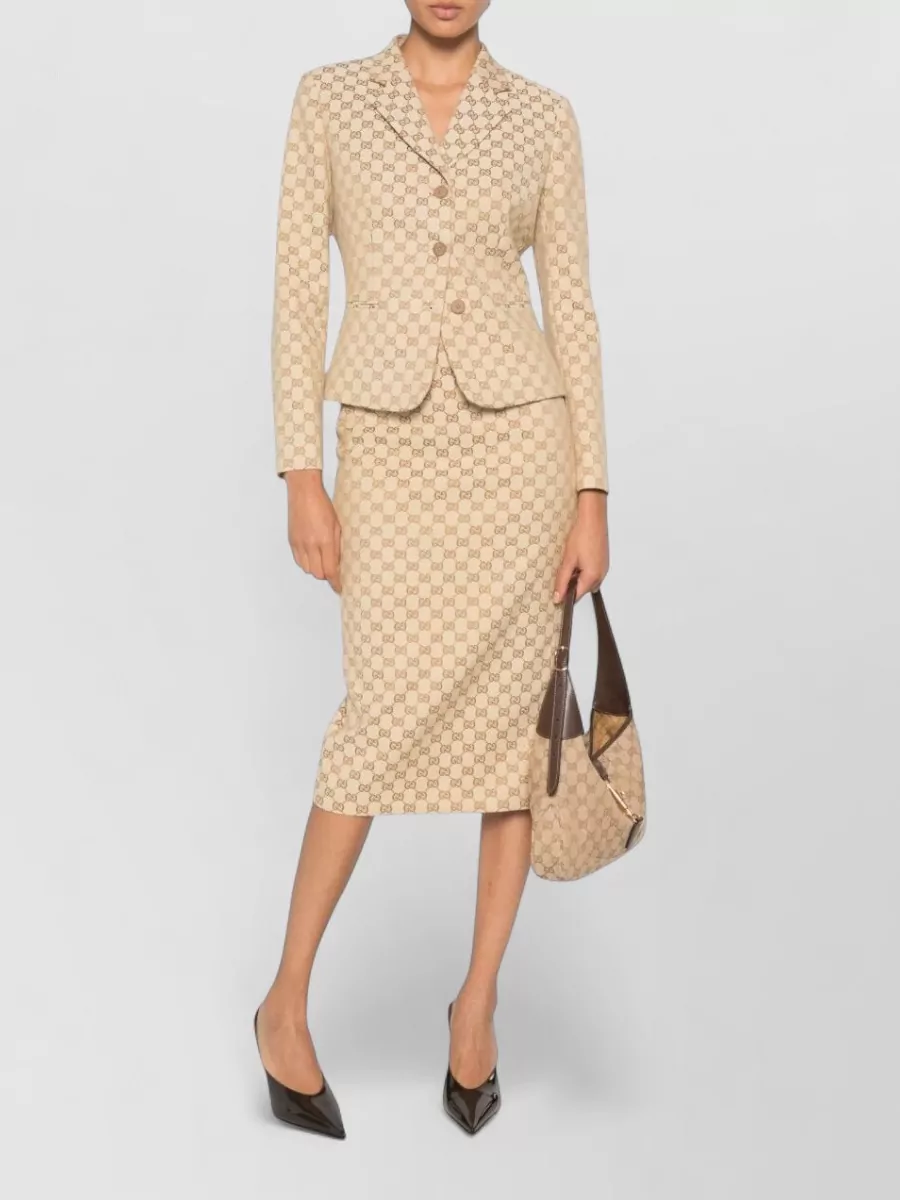 Gucci logo-print midi skirt