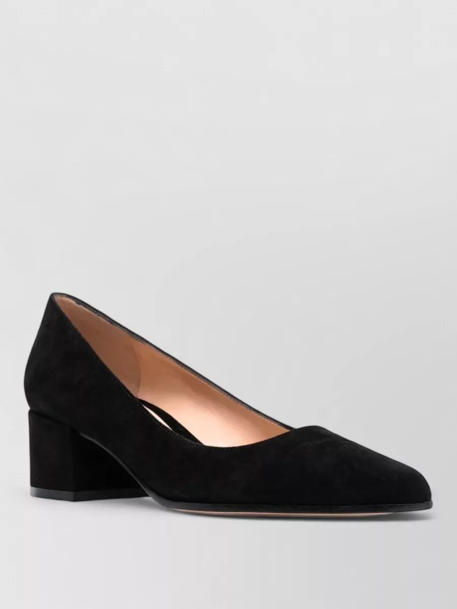 Gianvito Rossi suede leather block heel pumps