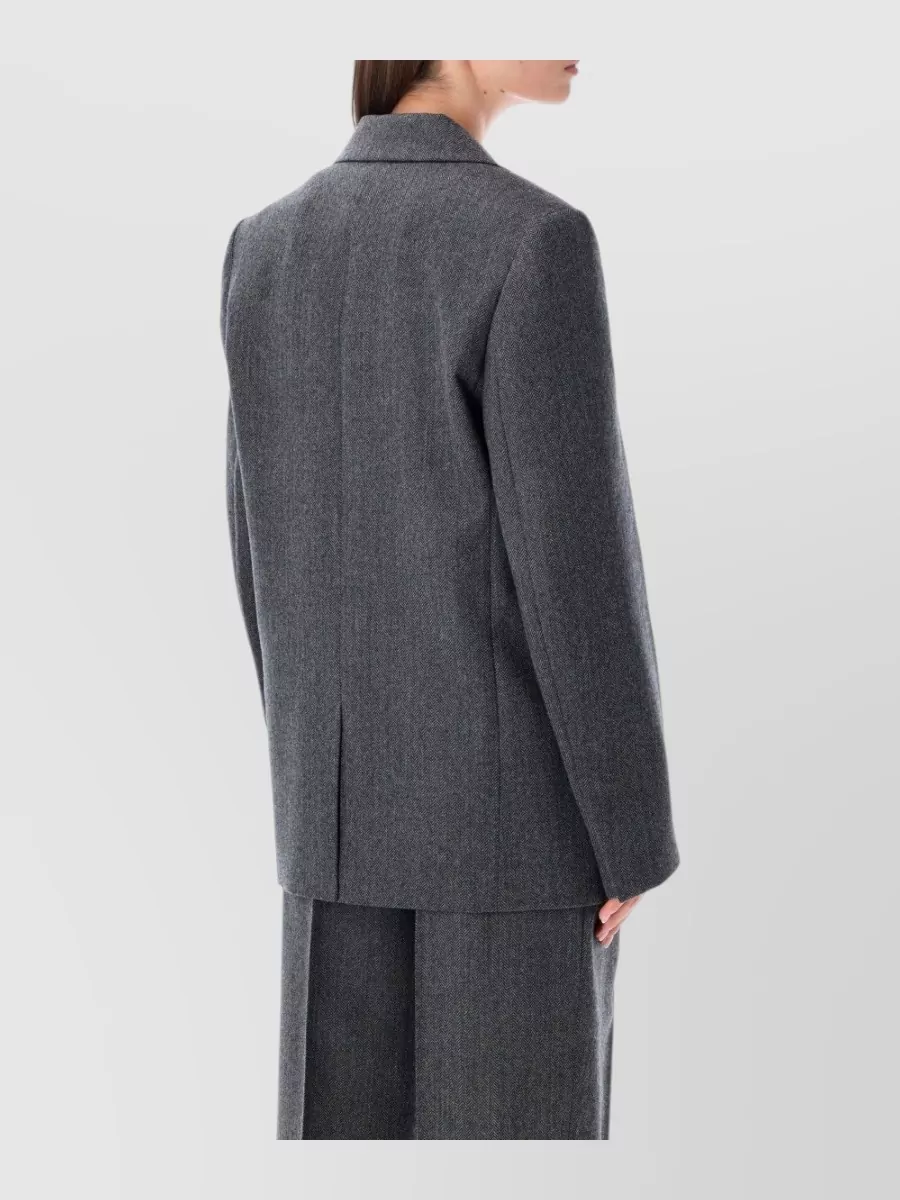 Totême Wool Oversized Herringbone Blazer