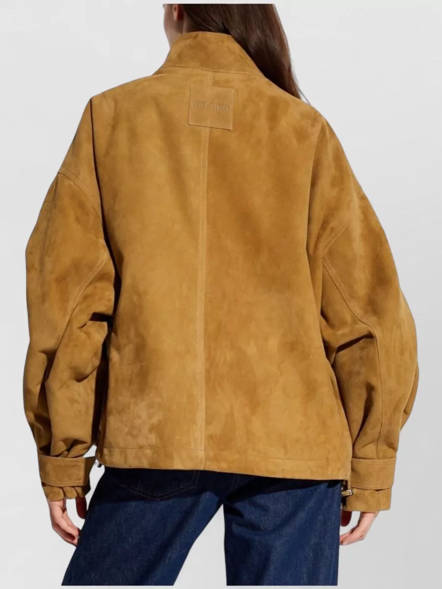 Attico Bomber Jacket Made From Suede Leather In Multi