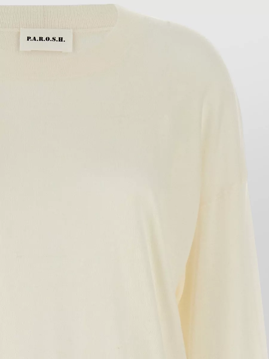 P.a.r.o.s.h. Cashmere Silk Wool Crew-Neck Long-Sleeve Sweater