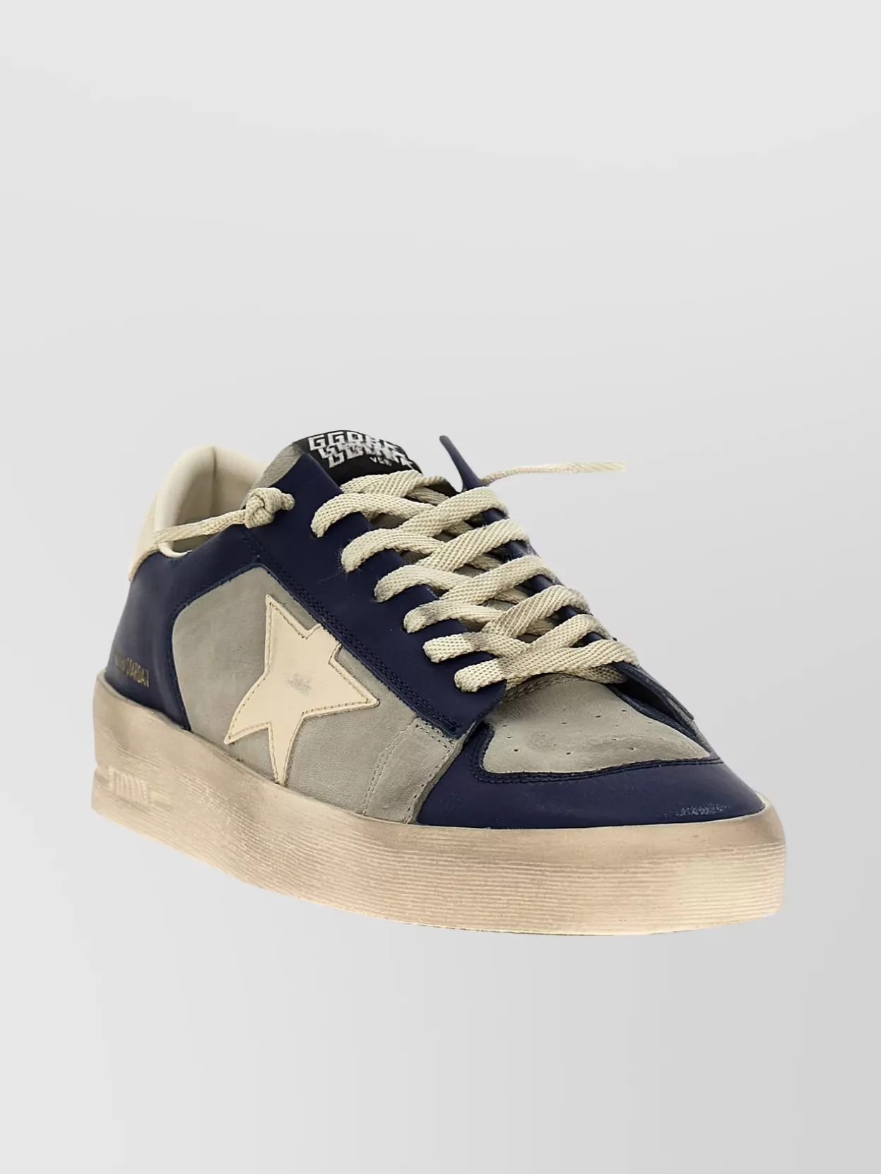 Golden Goose 'starlight' Round Toe Sneakers With Star Detail In Blue
