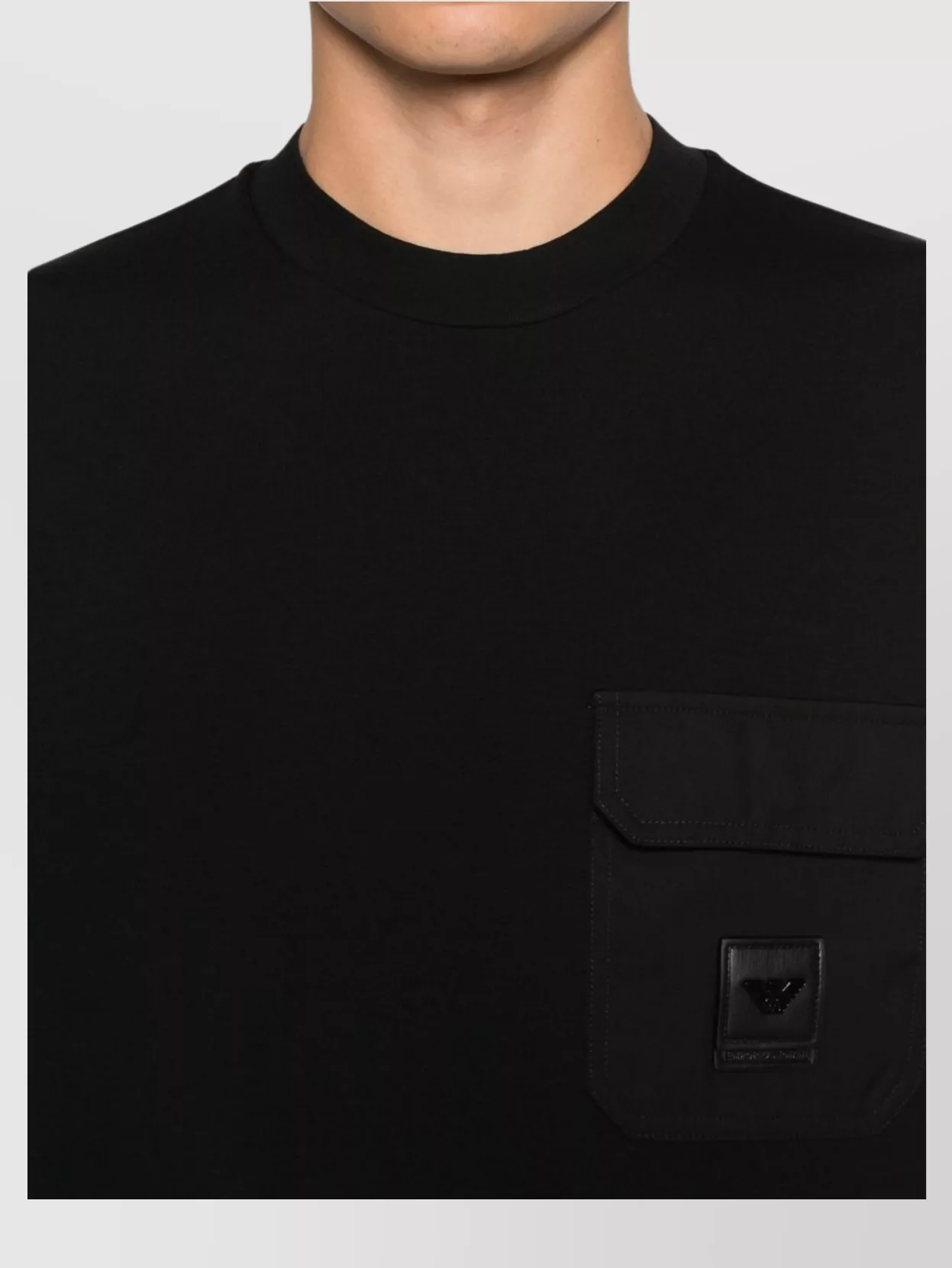 Emporio Armani Crewneck Cotton Sweatshirt Chest Pocket